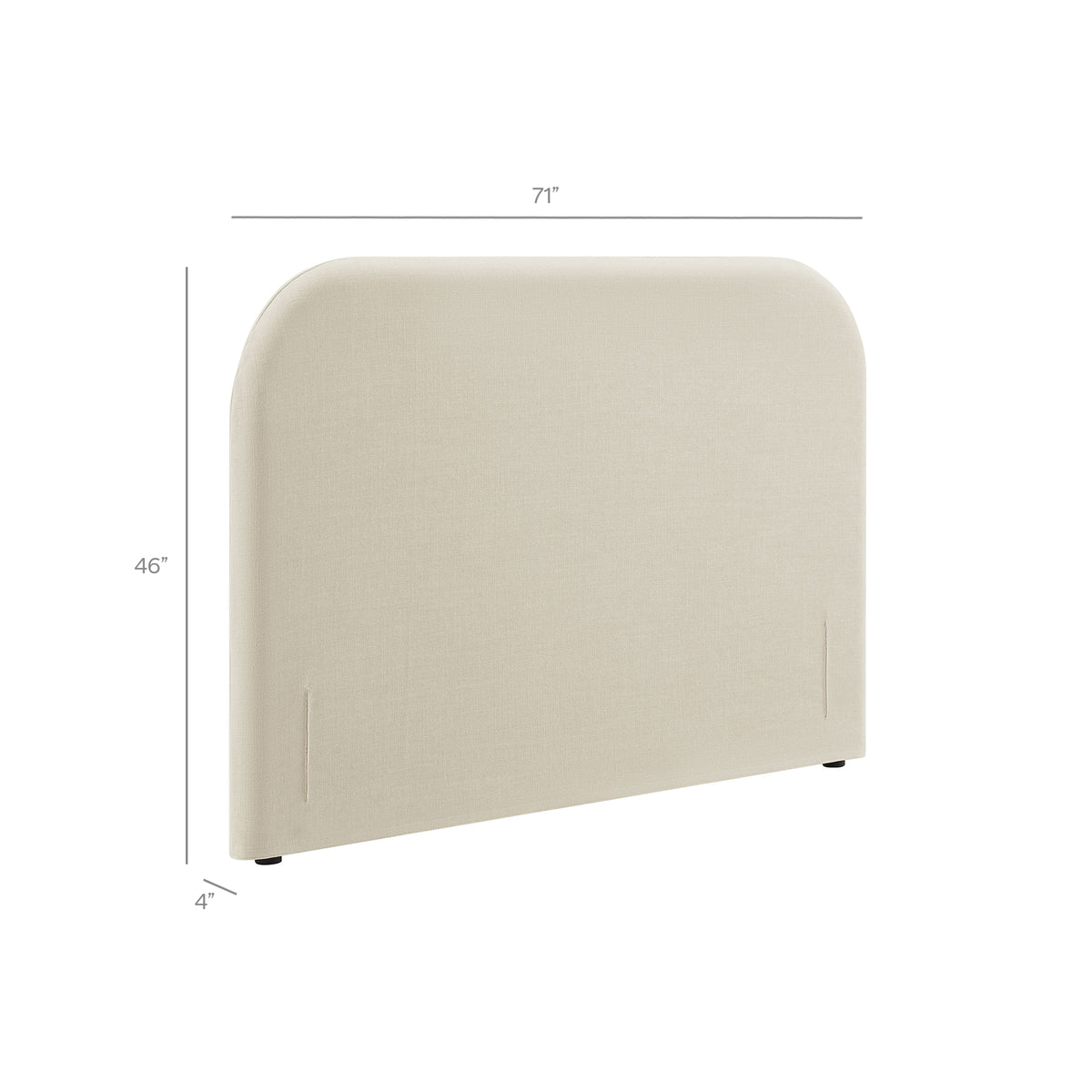 Keynote Queen Size Upholstered Fabric Headboard - Ecru