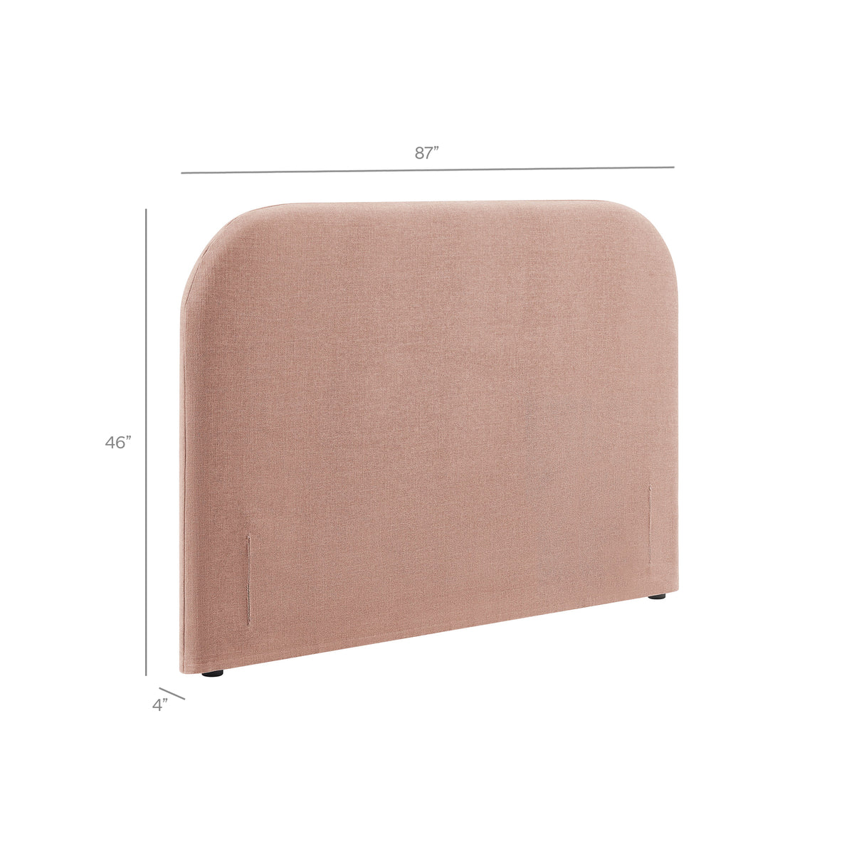 Keynote King Size Upholstered Fabric Headboard - Blush