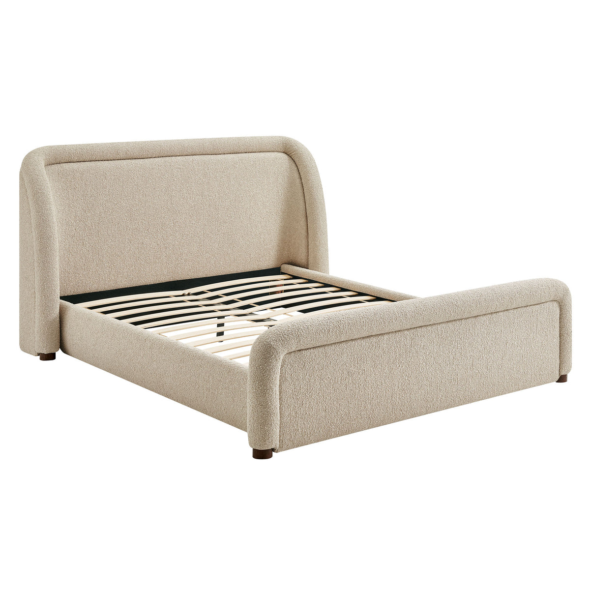 Tasmin Queen Upholstered Fabric Platform Bed - Linen