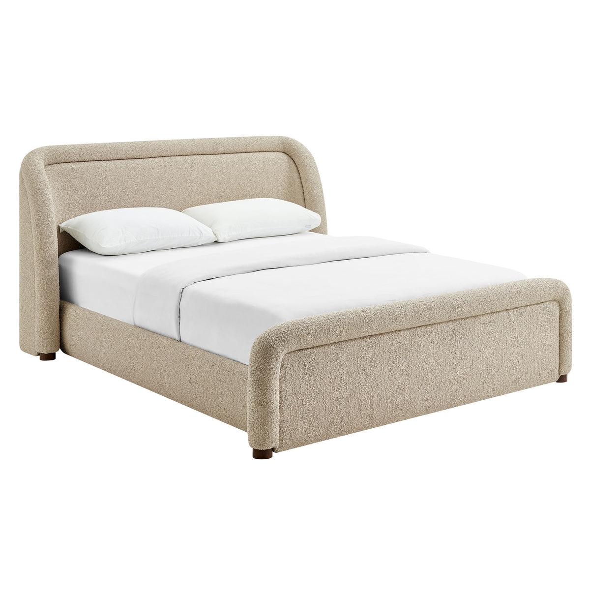 Tasmin Queen Upholstered Fabric Platform Bed - Linen