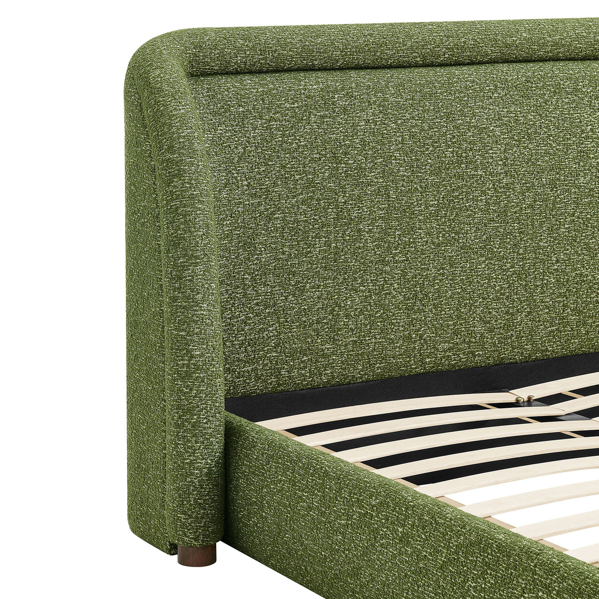 Tasmin Queen Upholstered Fabric Platform Bed - Olive