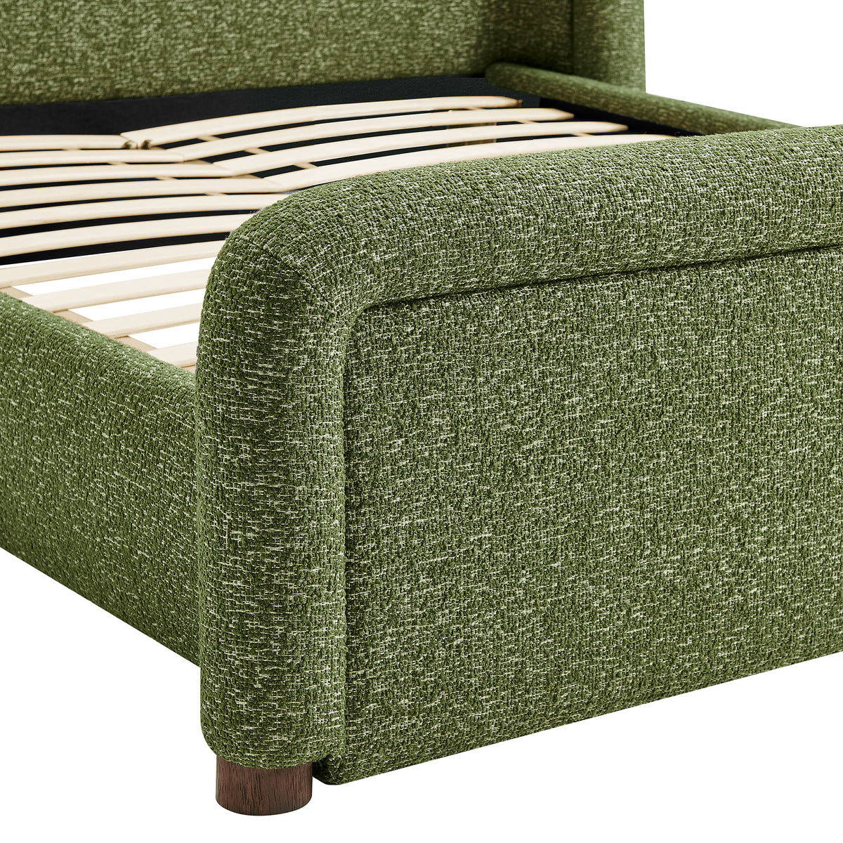 Tasmin Queen Upholstered Fabric Platform Bed - Olive