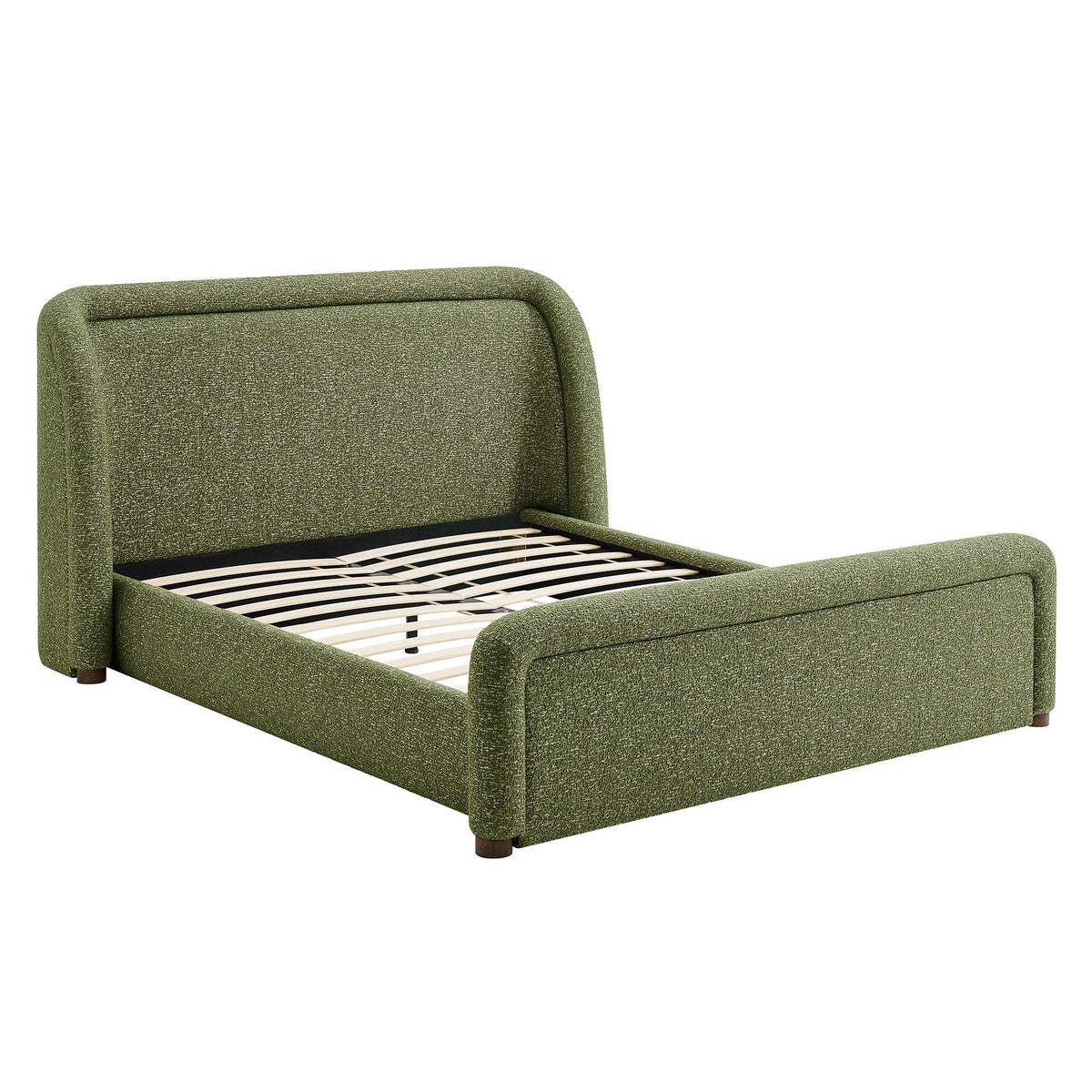 Tasmin King Upholstered Fabric Platform Bed - Olive
