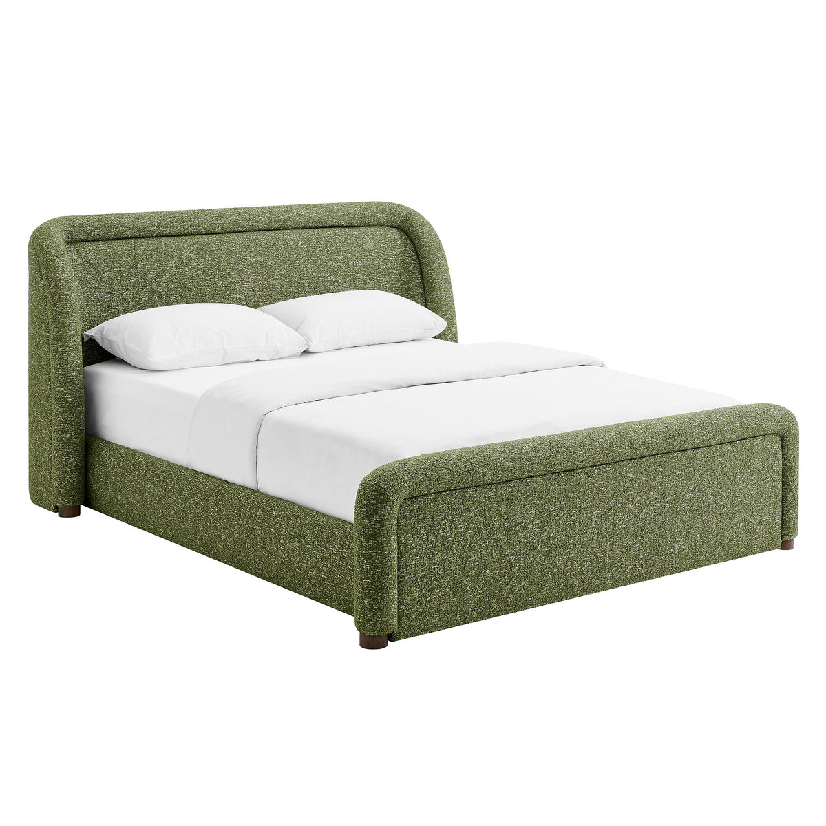 Tasmin King Upholstered Fabric Platform Bed - Olive