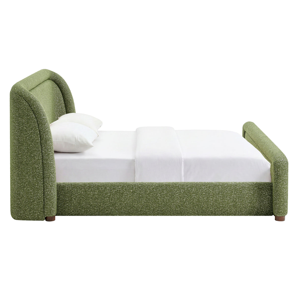 Tasmin King Upholstered Fabric Platform Bed - Olive