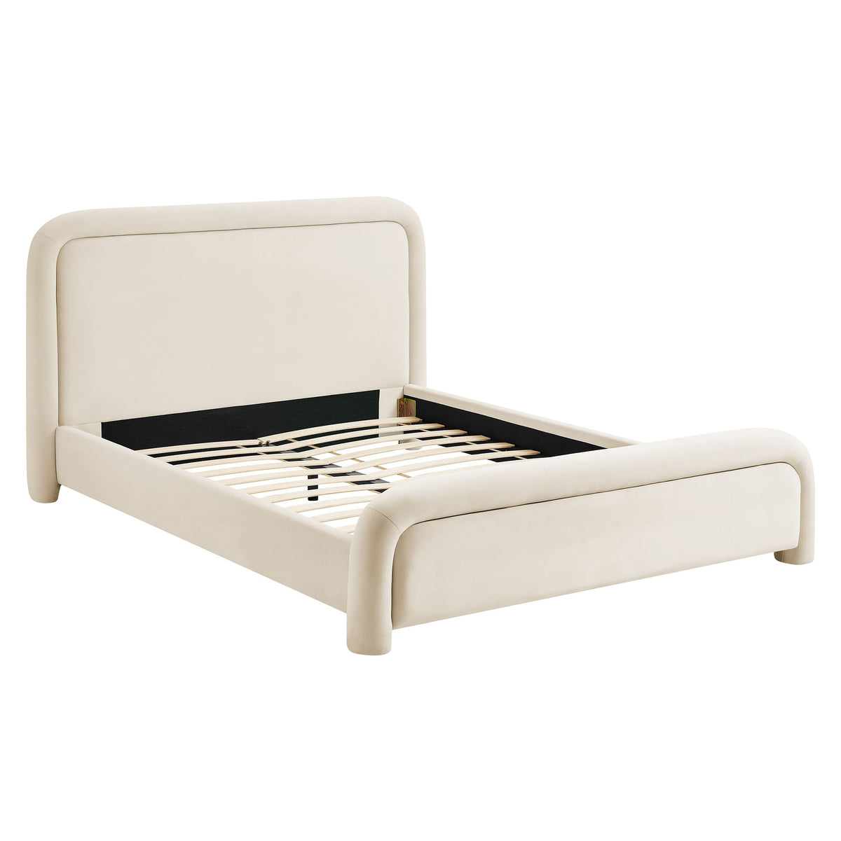 Beck Queen Performance Velvet Platform Bed - Alabaster