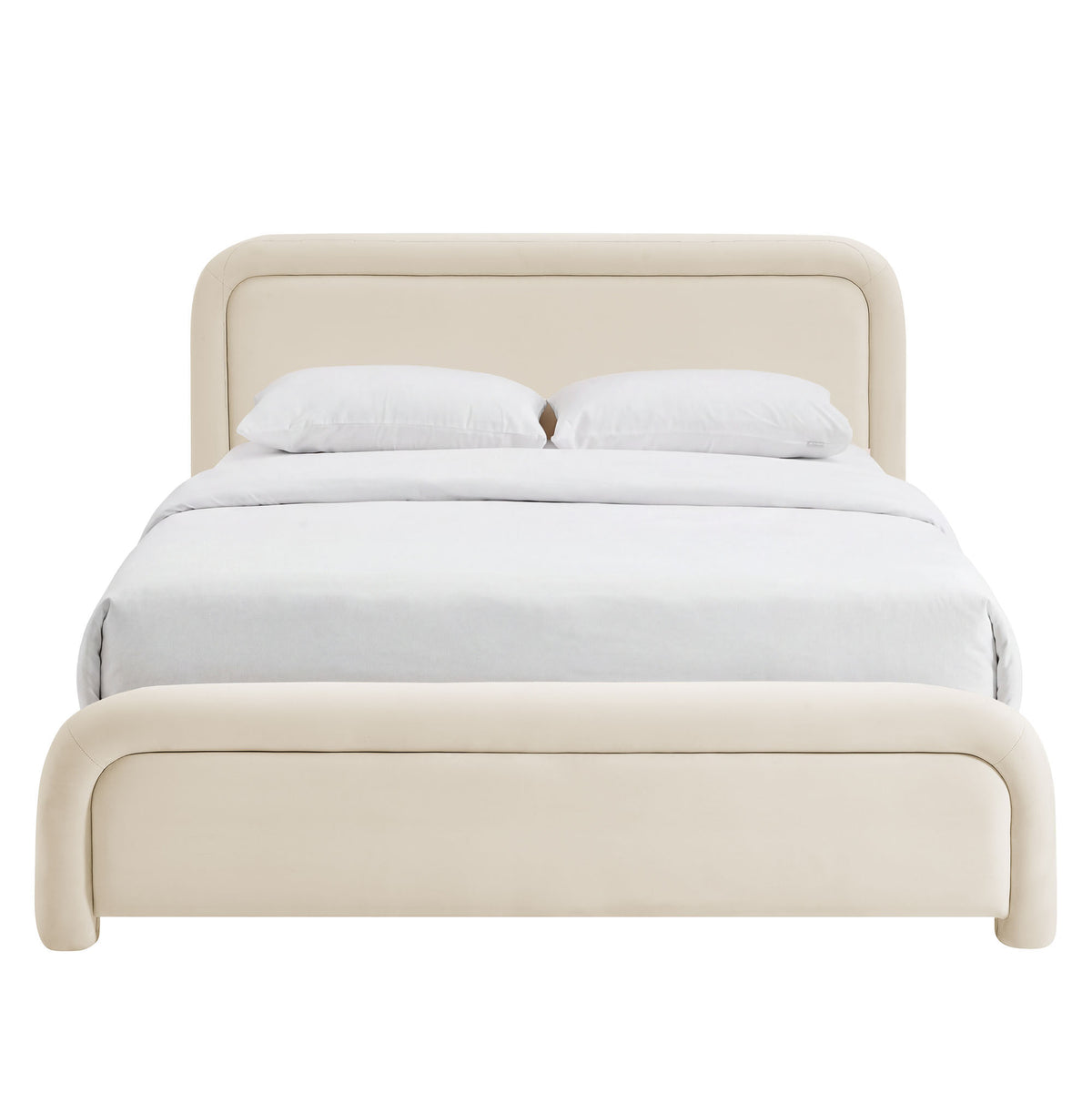 Beck Queen Performance Velvet Platform Bed - Alabaster
