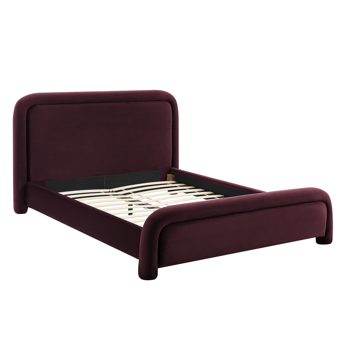 Beck Queen Performance Velvet Platform Bed - Mulberry