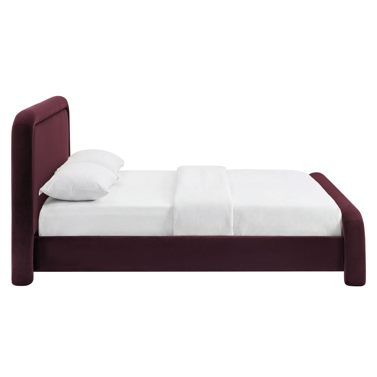 Beck Queen Performance Velvet Platform Bed - Mulberry