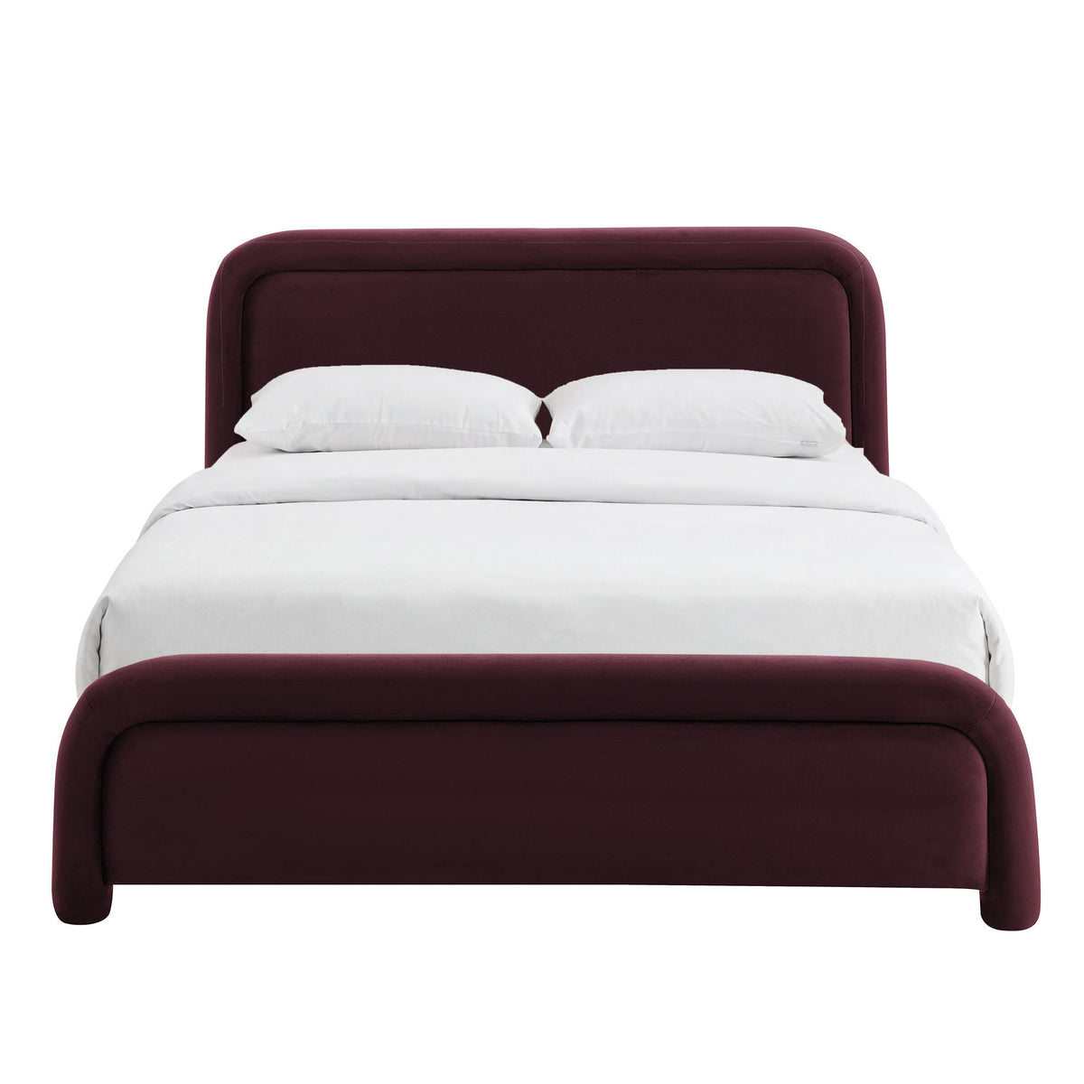 Beck Queen Performance Velvet Platform Bed - Mulberry
