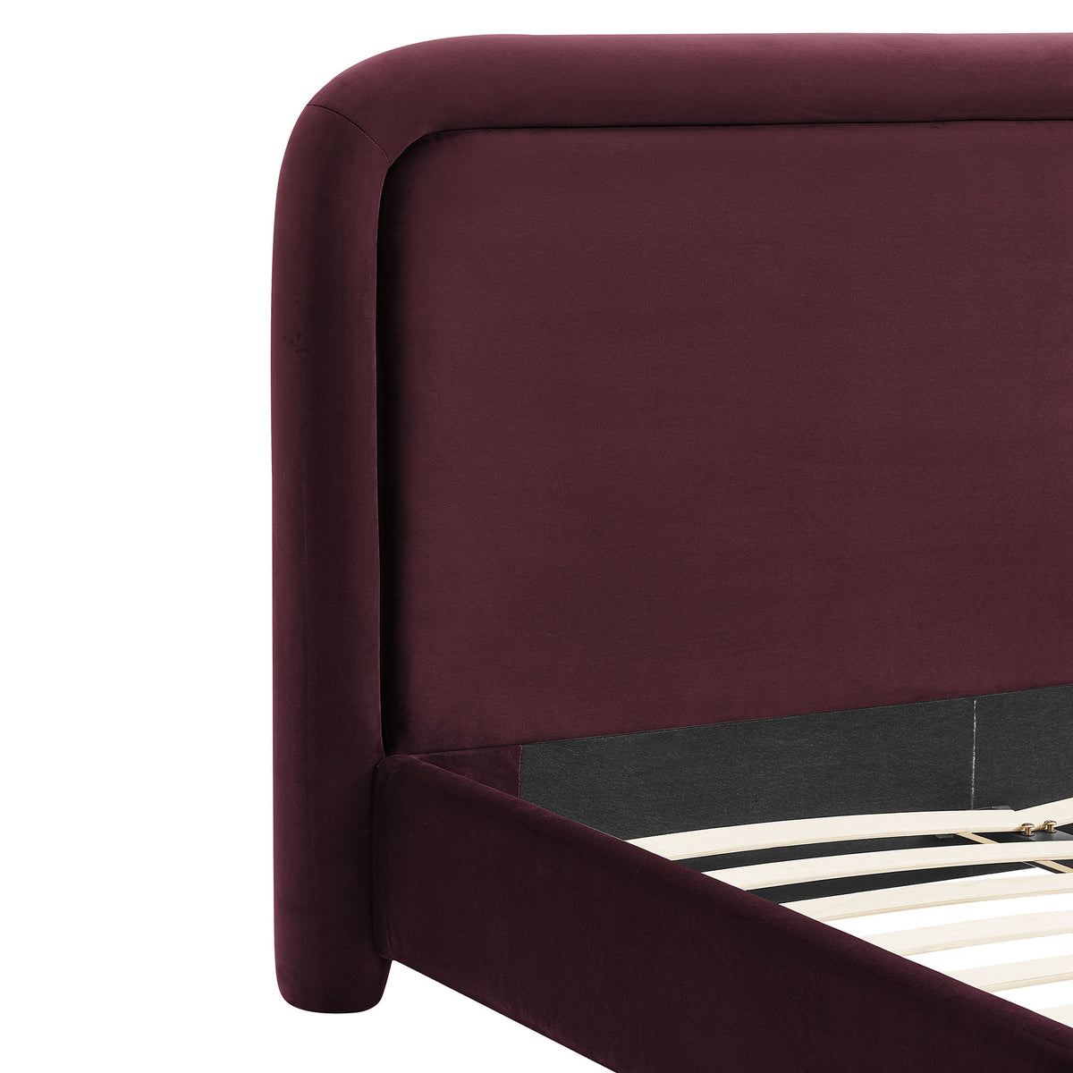 Beck Queen Performance Velvet Platform Bed - Mulberry