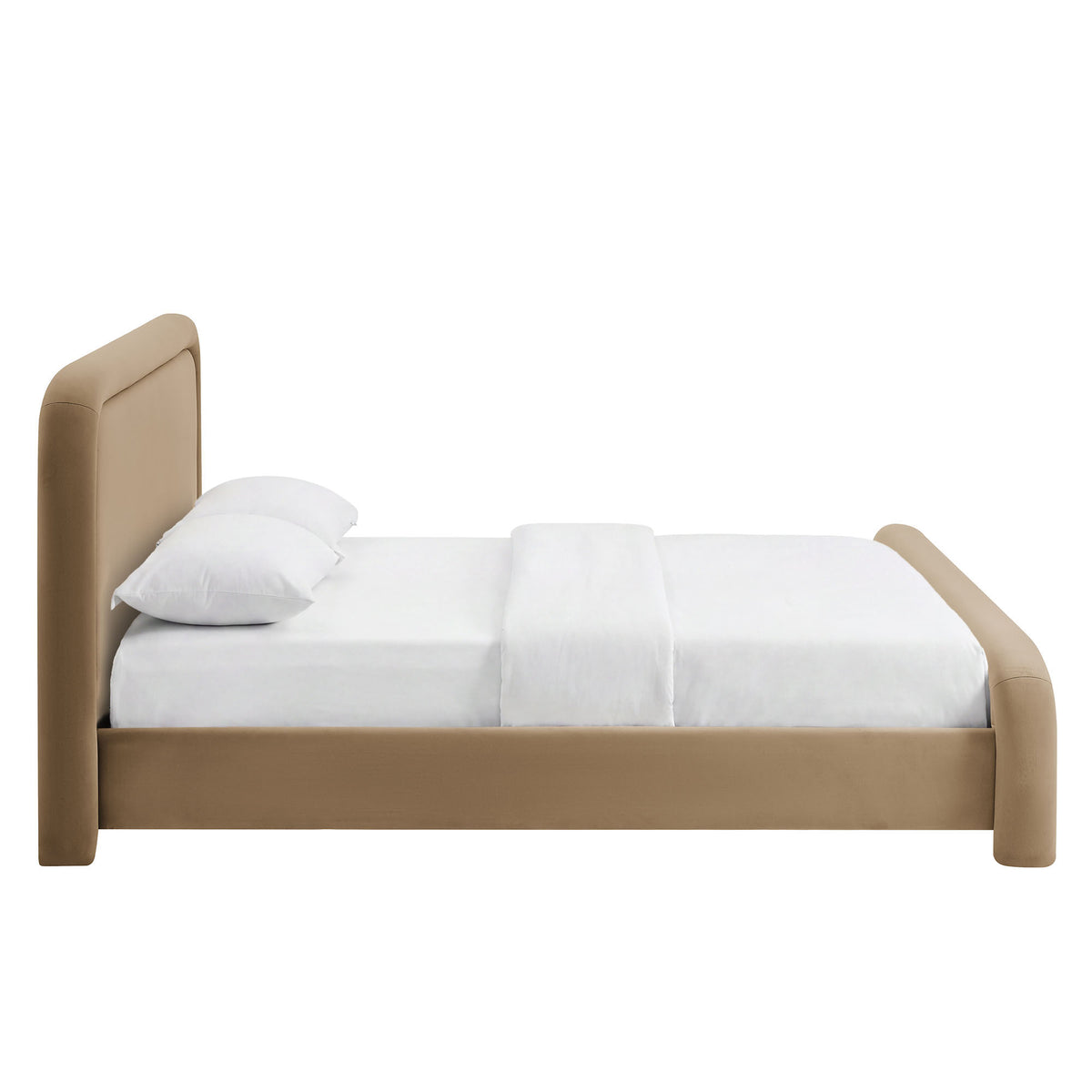 Beck Queen Performance Velvet Platform Bed - Taupe