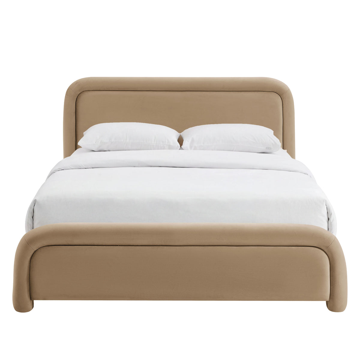 Beck Queen Performance Velvet Platform Bed - Taupe