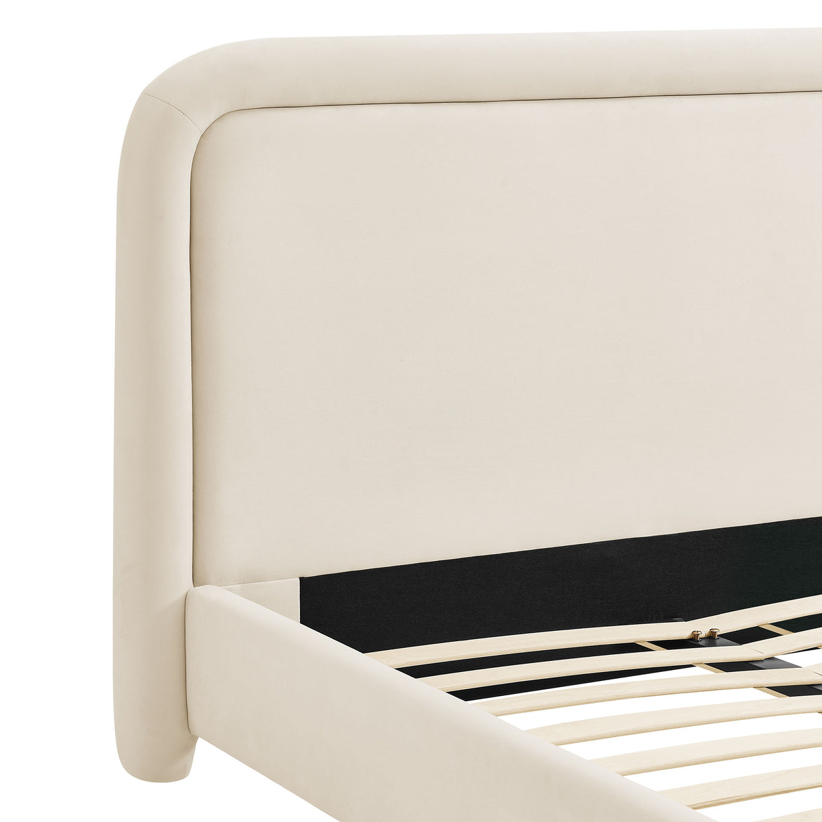 Beck King Performance Velvet Platform Bed - Alabaster
