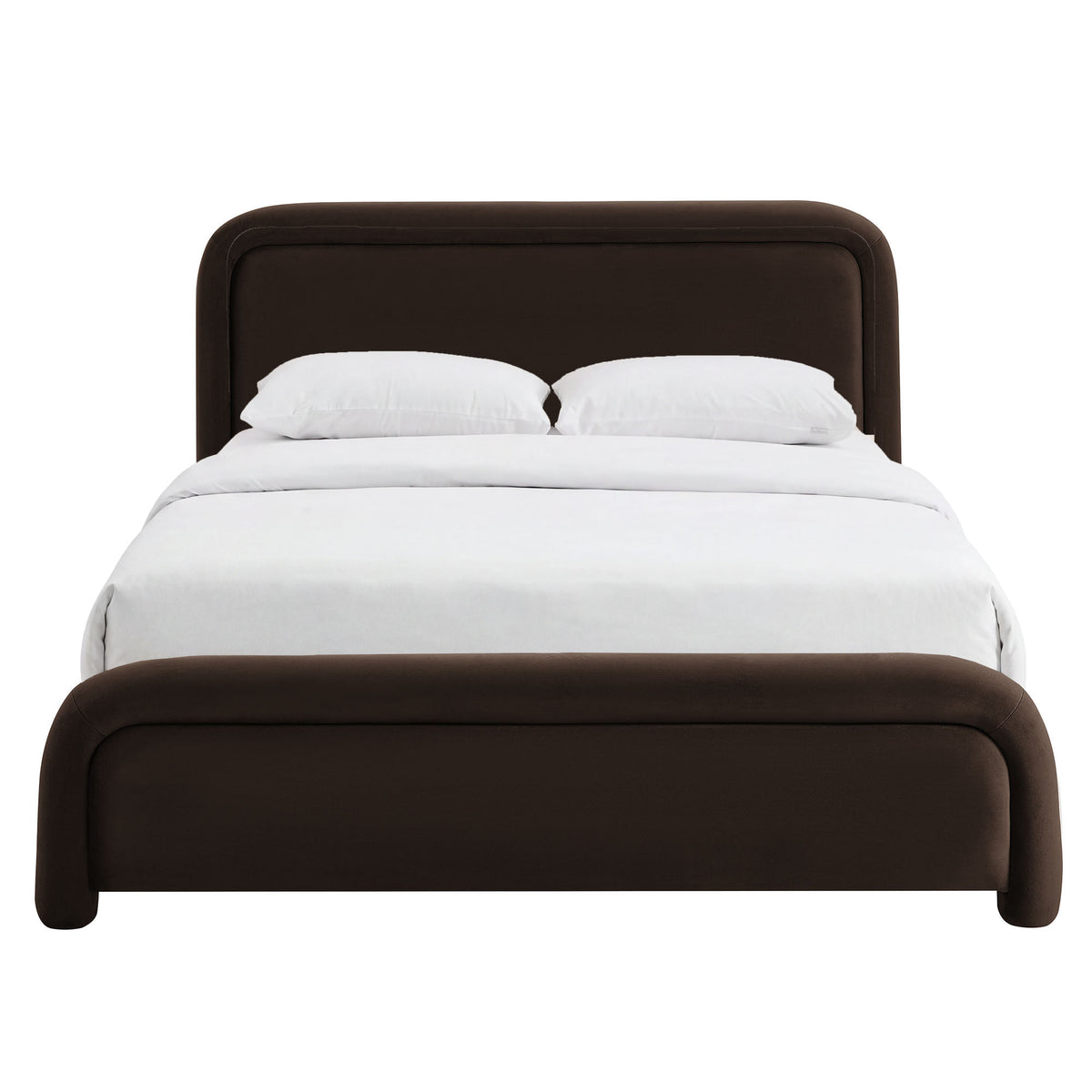 Beck King Performance Velvet Platform Bed - Chocolate Brown