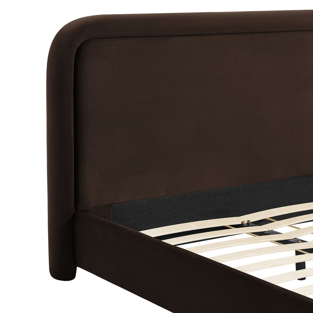 Beck King Performance Velvet Platform Bed - Chocolate Brown