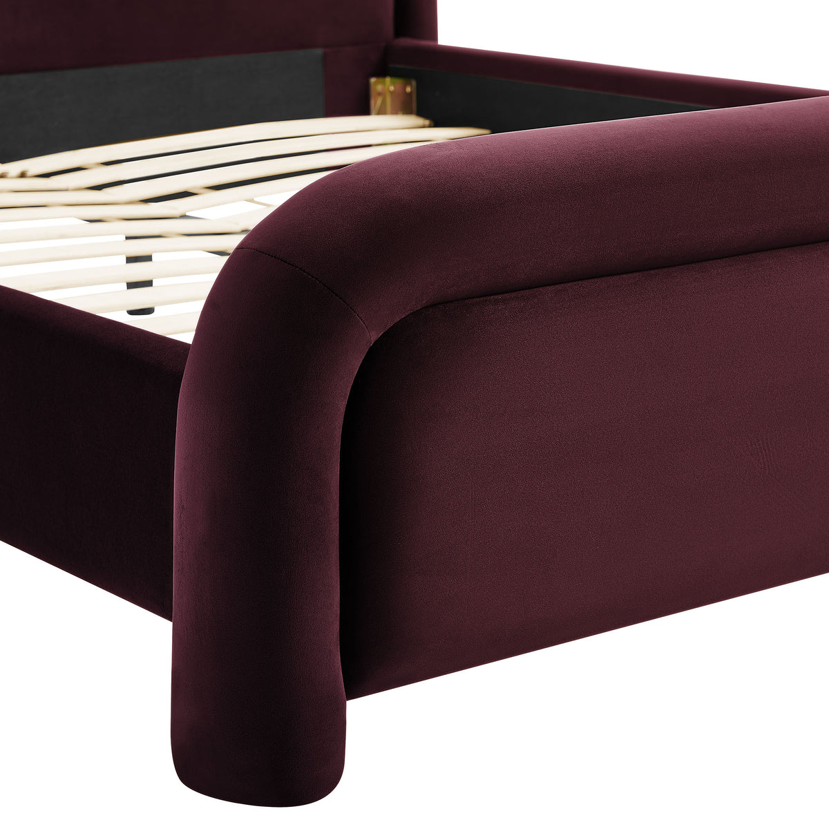 Beck King Performance Velvet Platform Bed - Mulberry