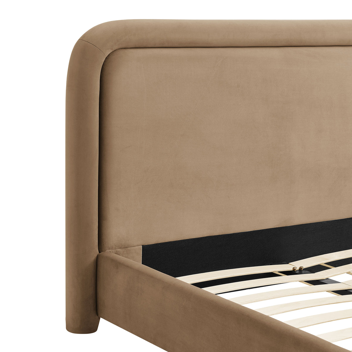 Beck King Performance Velvet Platform Bed - Taupe