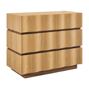 Isola Wavy 3 Drawer Chest - Light Oak Walnut
