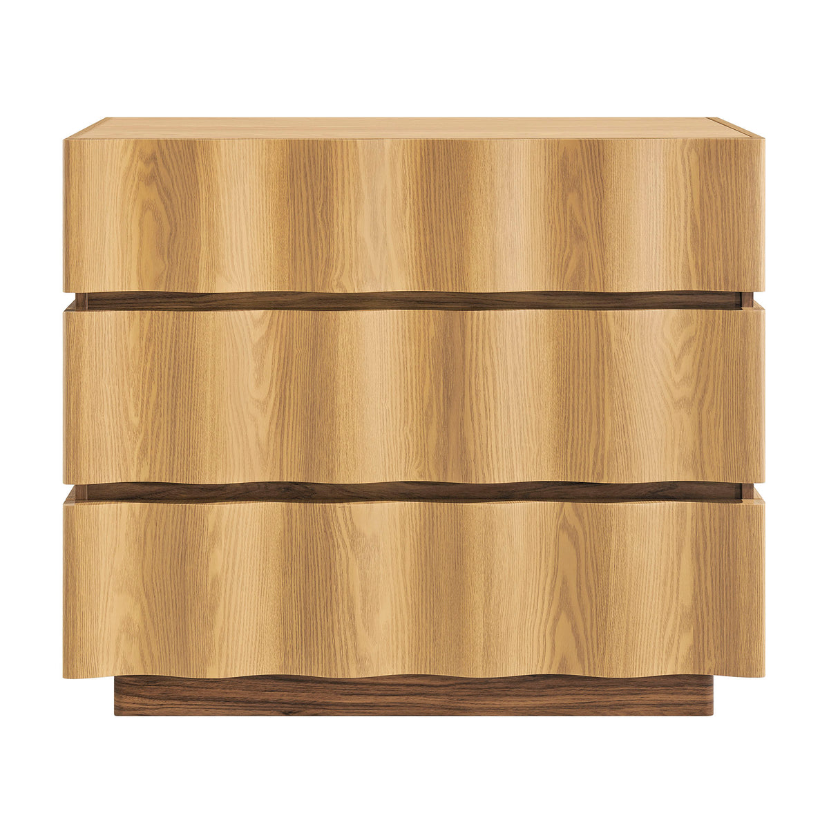 Isola Wavy 3 Drawer Chest - Light Oak Walnut