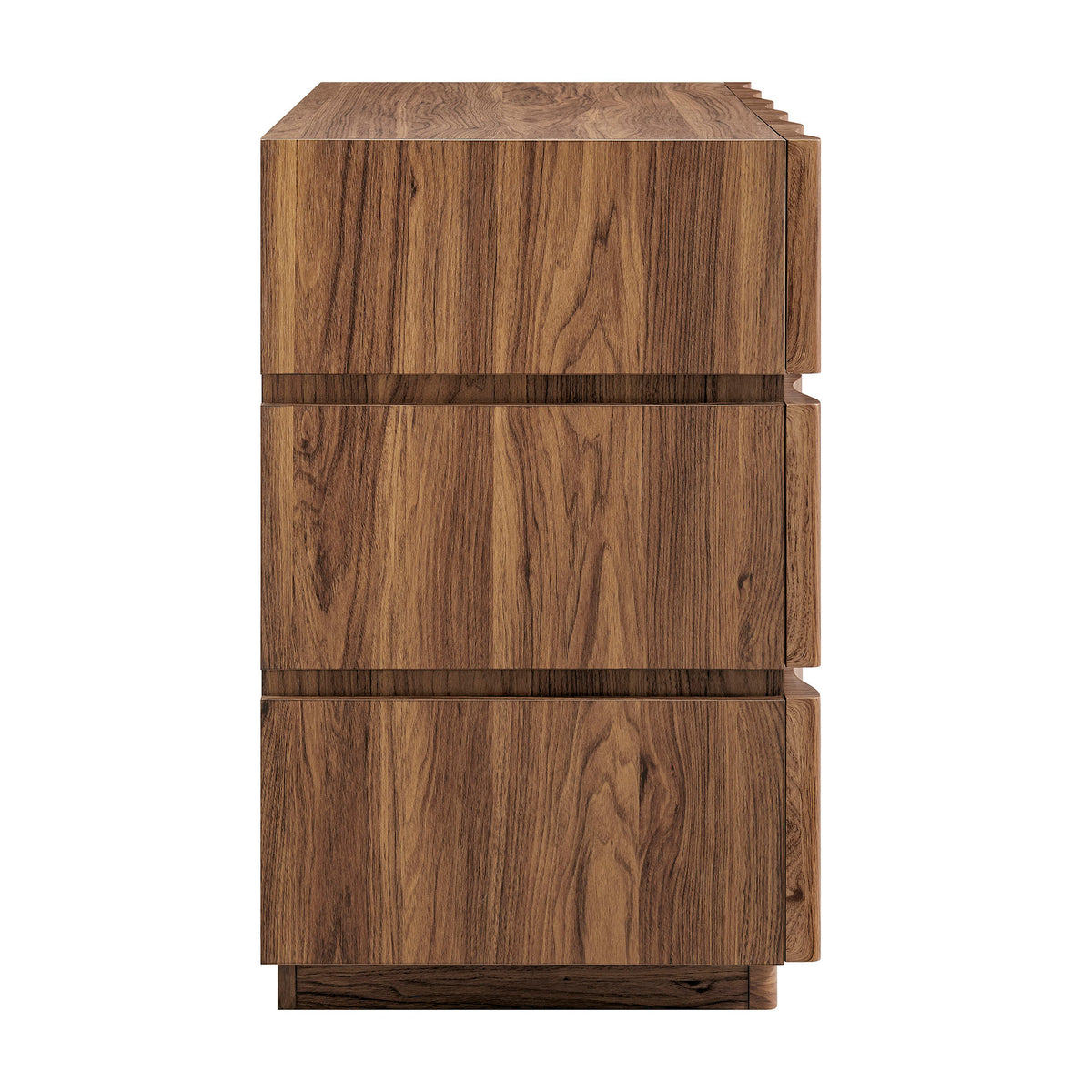 Isola Wavy 3 Drawer Chest - Walnut