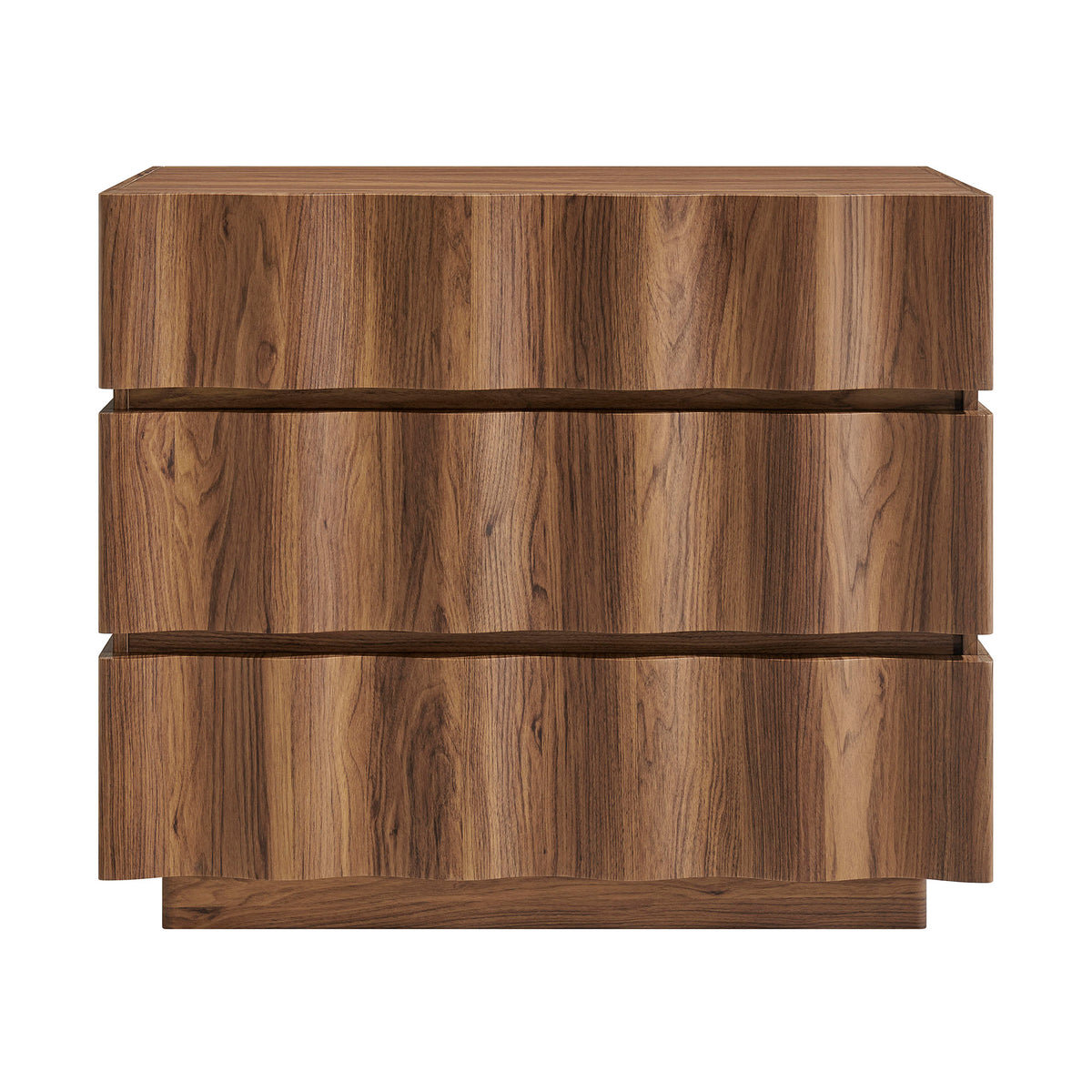 Isola Wavy 3 Drawer Chest - Walnut