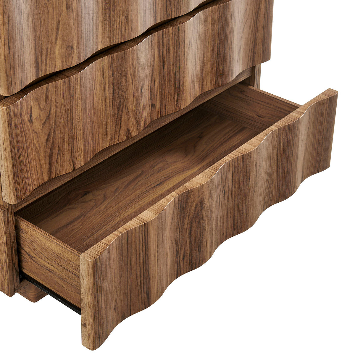 Isola Wavy 3 Drawer Chest - Walnut