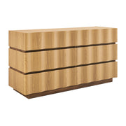 Isola Wavy 6 Drawer Dresser - Light Oak Walnut