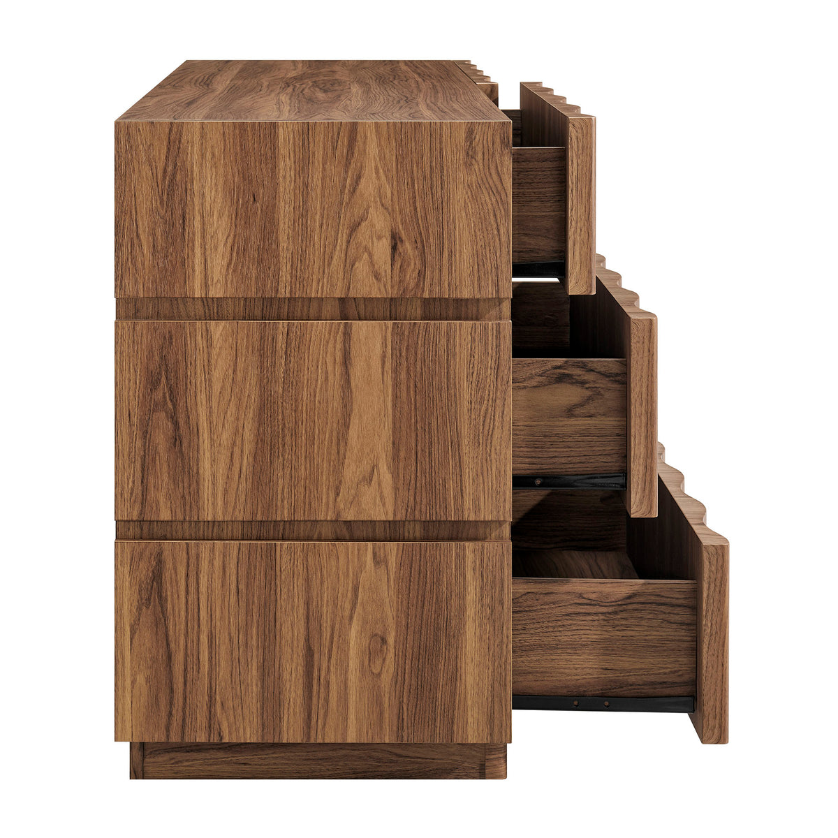 Isola Wavy 6 Drawer Dresser - Walnut