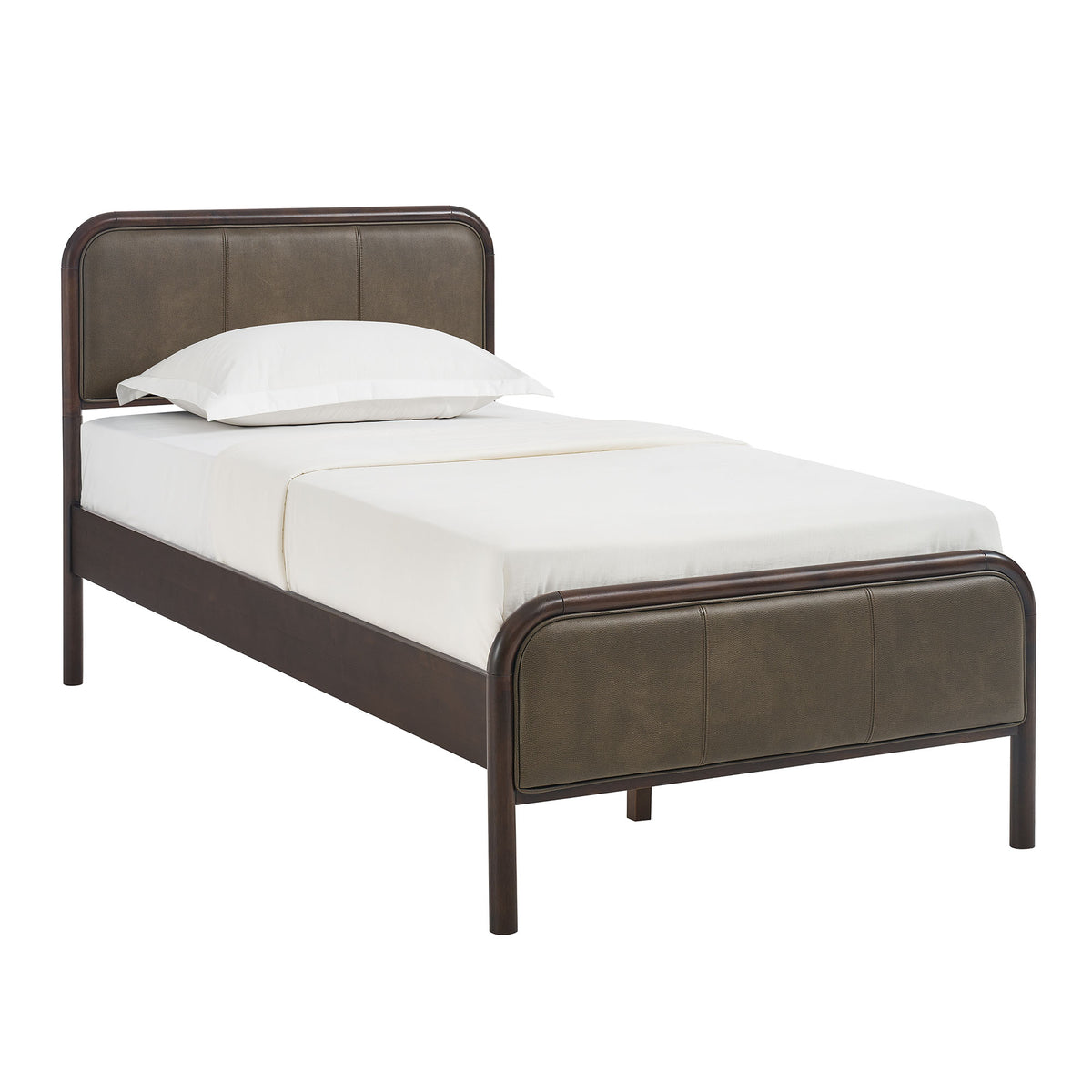 Wexford Vegan Leather Twin Platform Bed - Wenge Mushroom