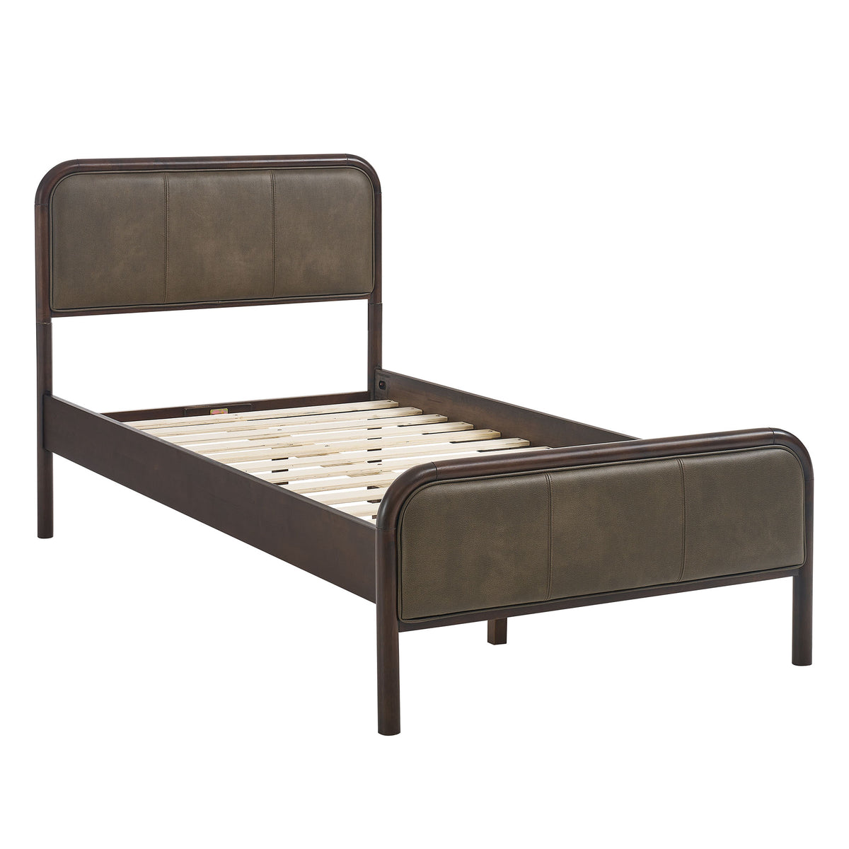 Wexford Vegan Leather Twin Platform Bed - Wenge Mushroom