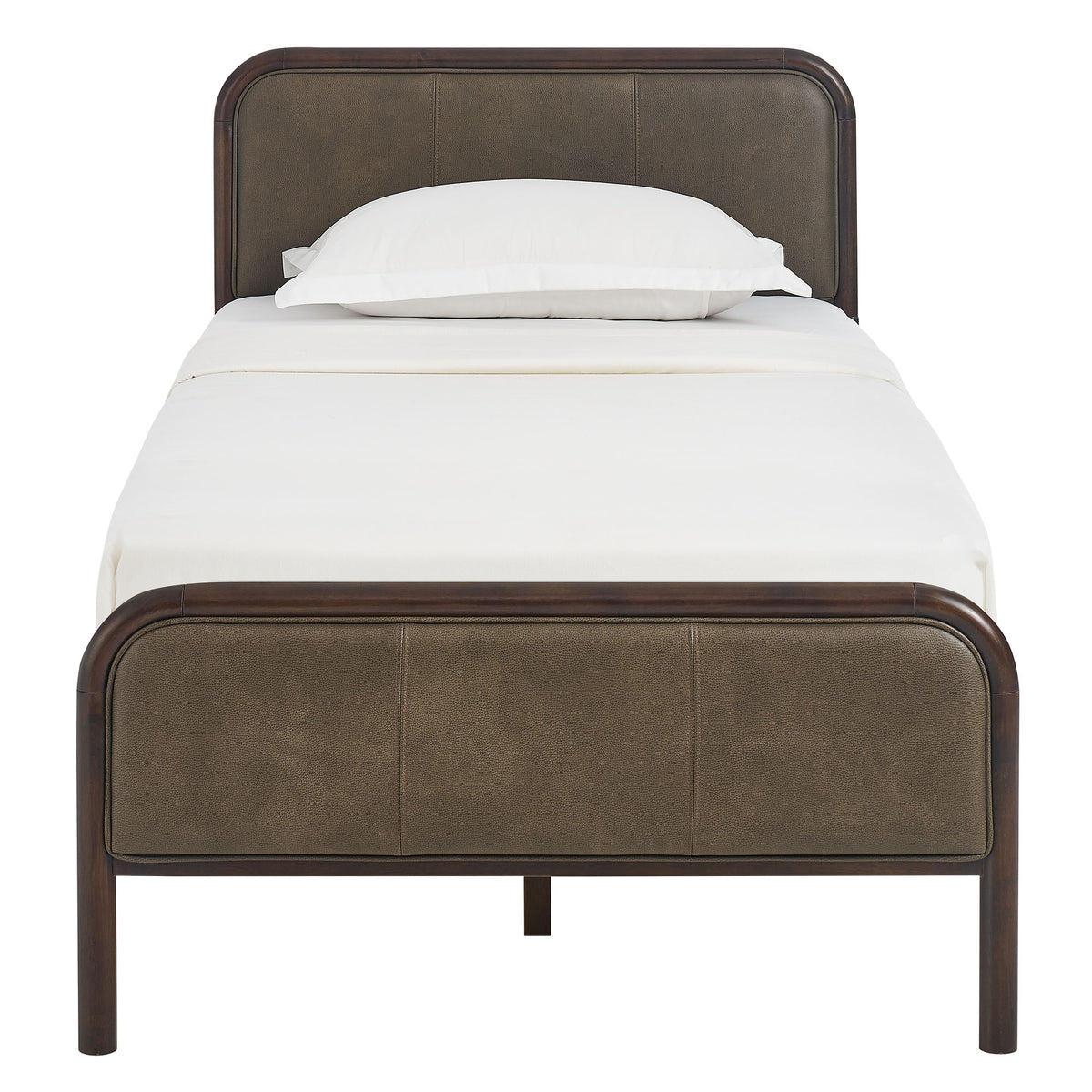 Wexford Vegan Leather Twin Platform Bed - Wenge Mushroom
