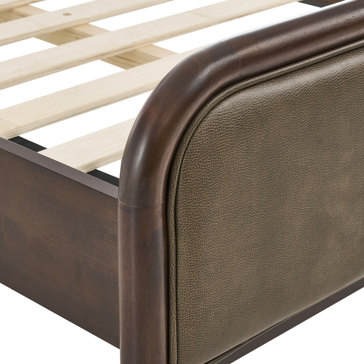 Wexford Vegan Leather Twin Platform Bed - Wenge Mushroom