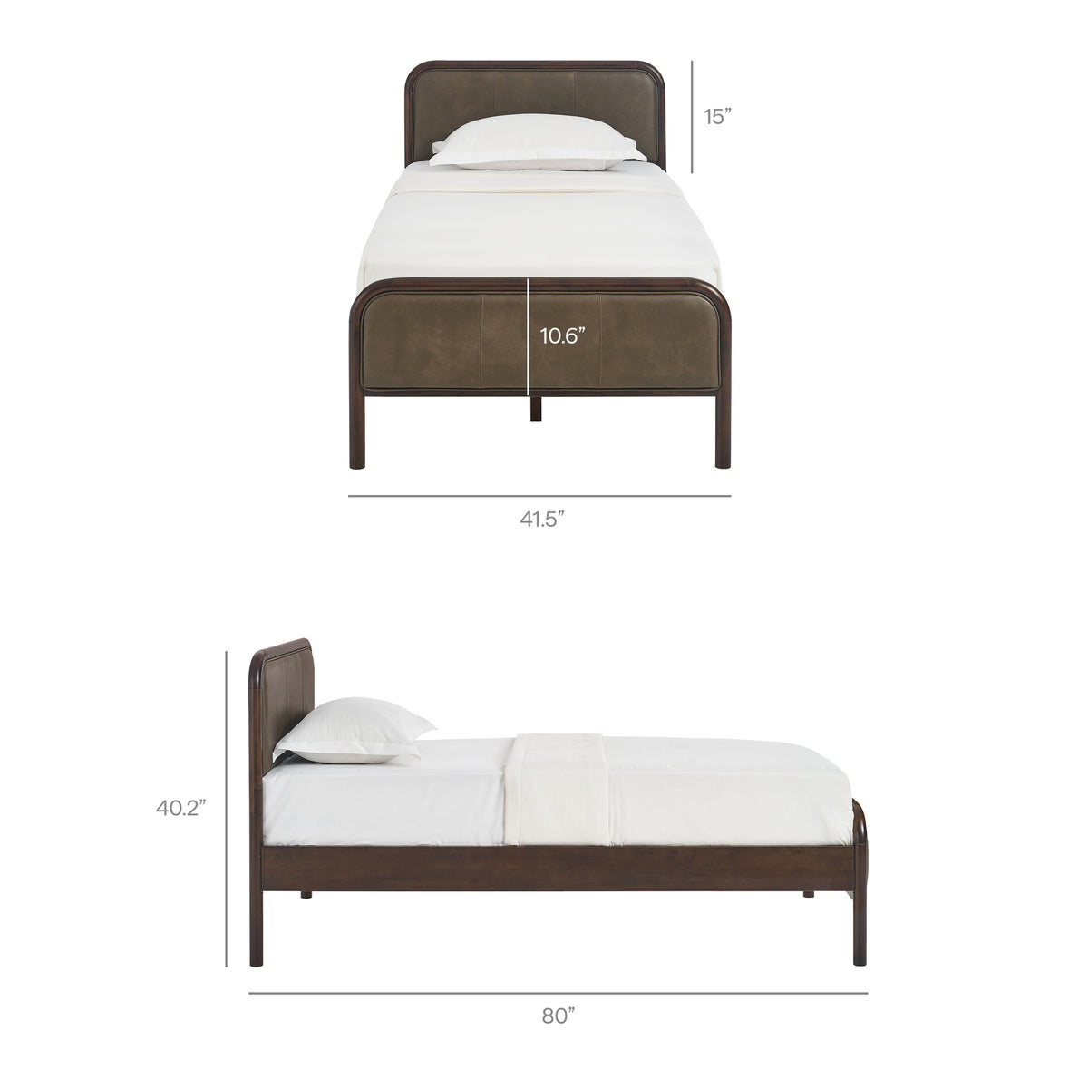 Wexford Vegan Leather Twin Platform Bed - Wenge Mushroom