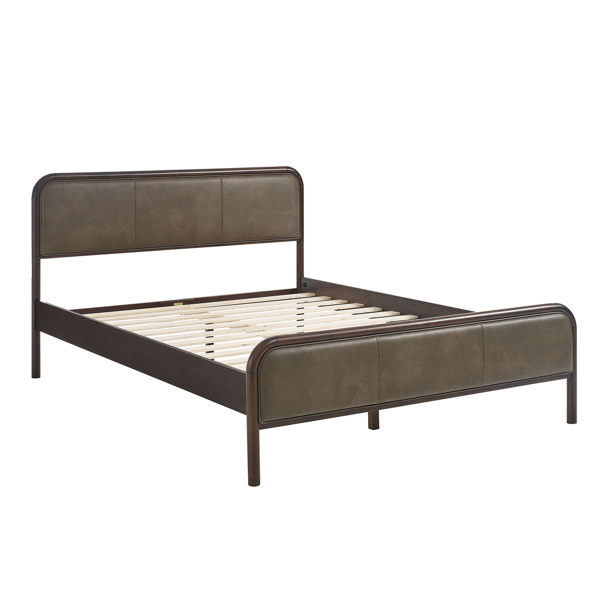 Wexford Vegan Leather Queen Platform Bed - Wenge Mushroom