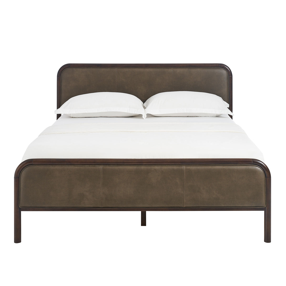 Wexford Vegan Leather Queen Platform Bed - Wenge Mushroom