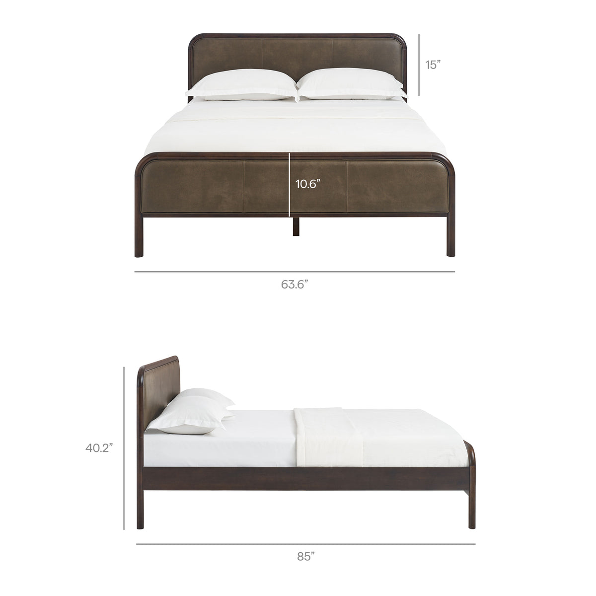 Wexford Vegan Leather Queen Platform Bed - Wenge Mushroom
