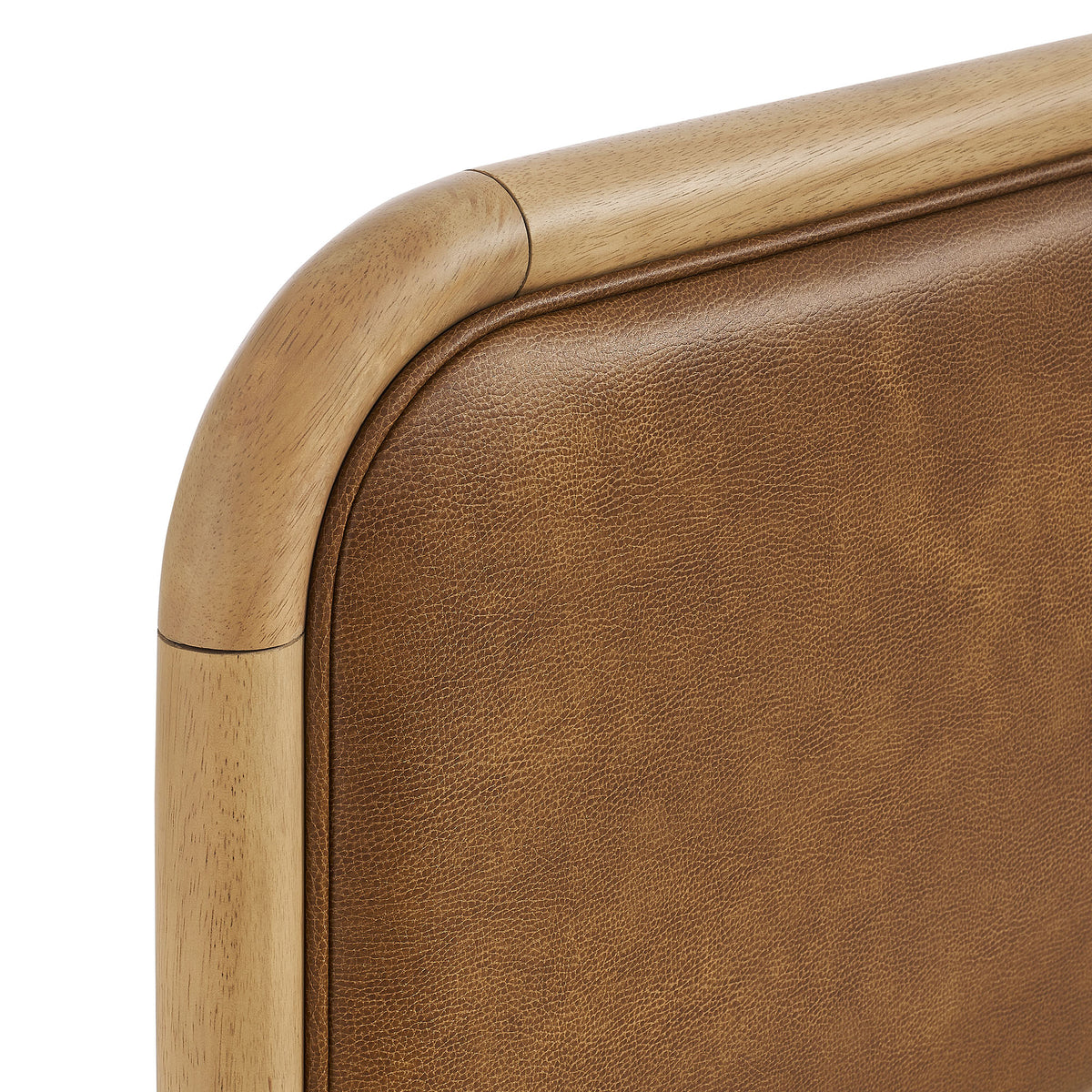 Wexford Vegan Leather King Platform Bed - Light Oak Canyon
