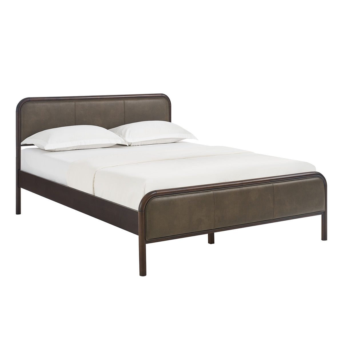 Wexford Vegan Leather King Platform Bed - Wenge Mushroom