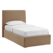Pemberly Linen Blend Slipocovered Twin Size Storage Bed - Almond