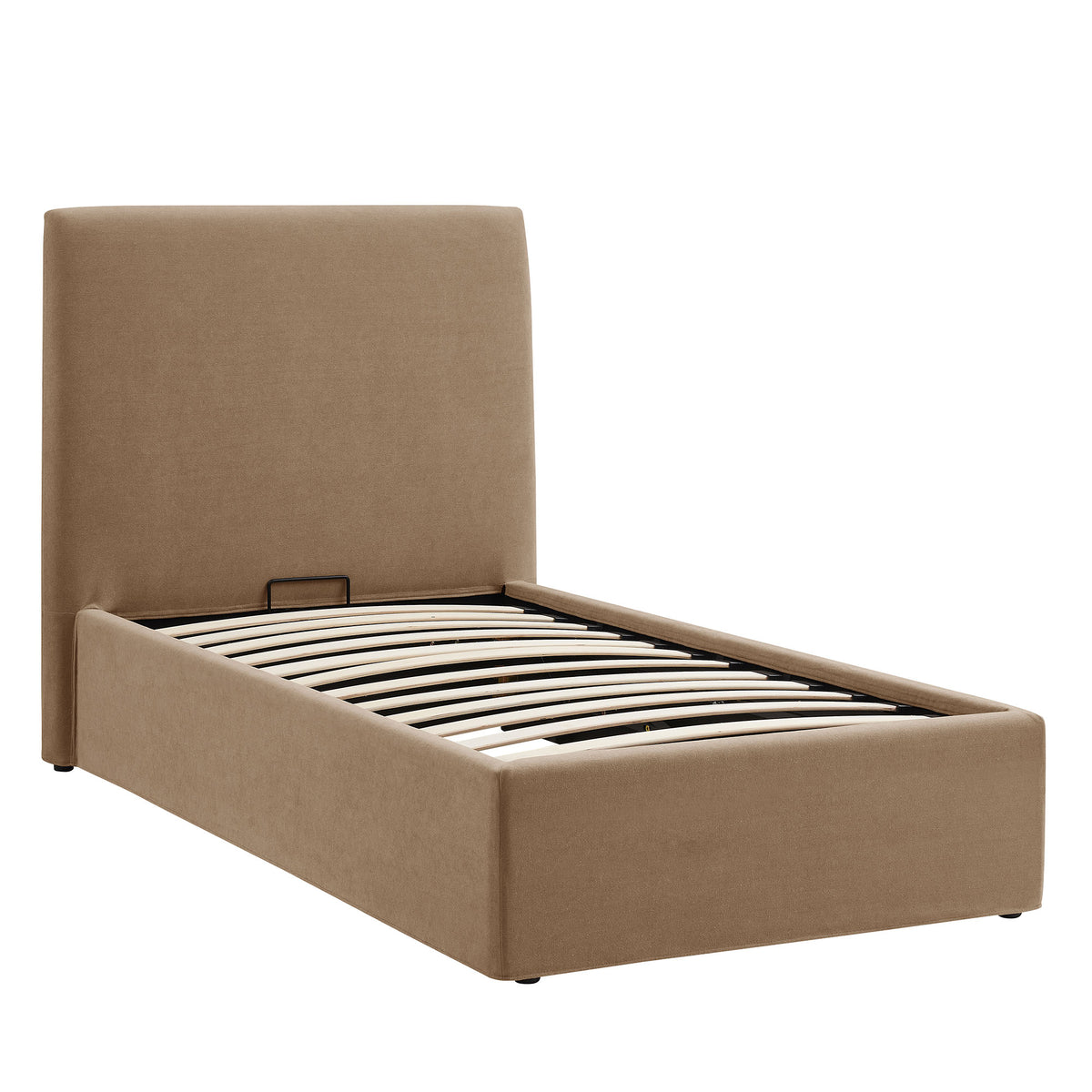 Pemberly Linen Blend Slipocovered Twin Size Storage Bed - Almond