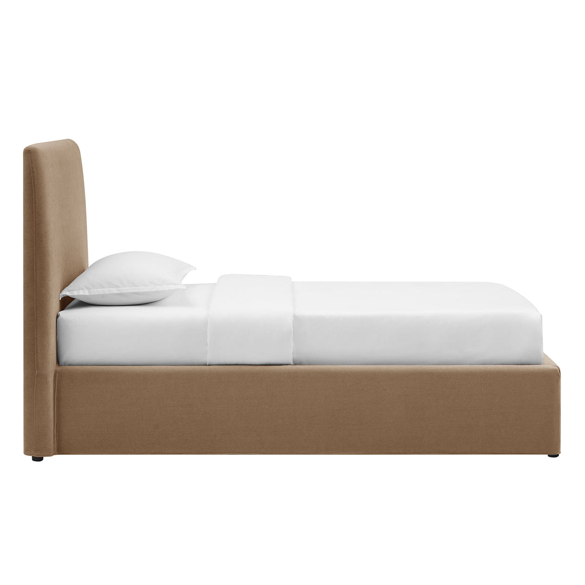 Pemberly Linen Blend Slipocovered Twin Size Storage Bed - Almond