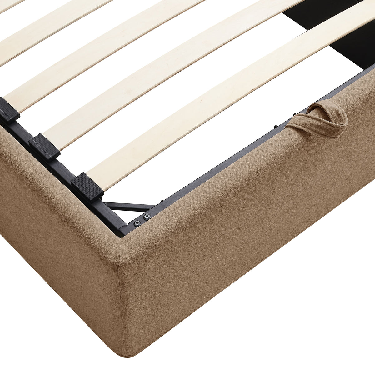 Pemberly Linen Blend Slipocovered Twin Size Storage Bed - Almond