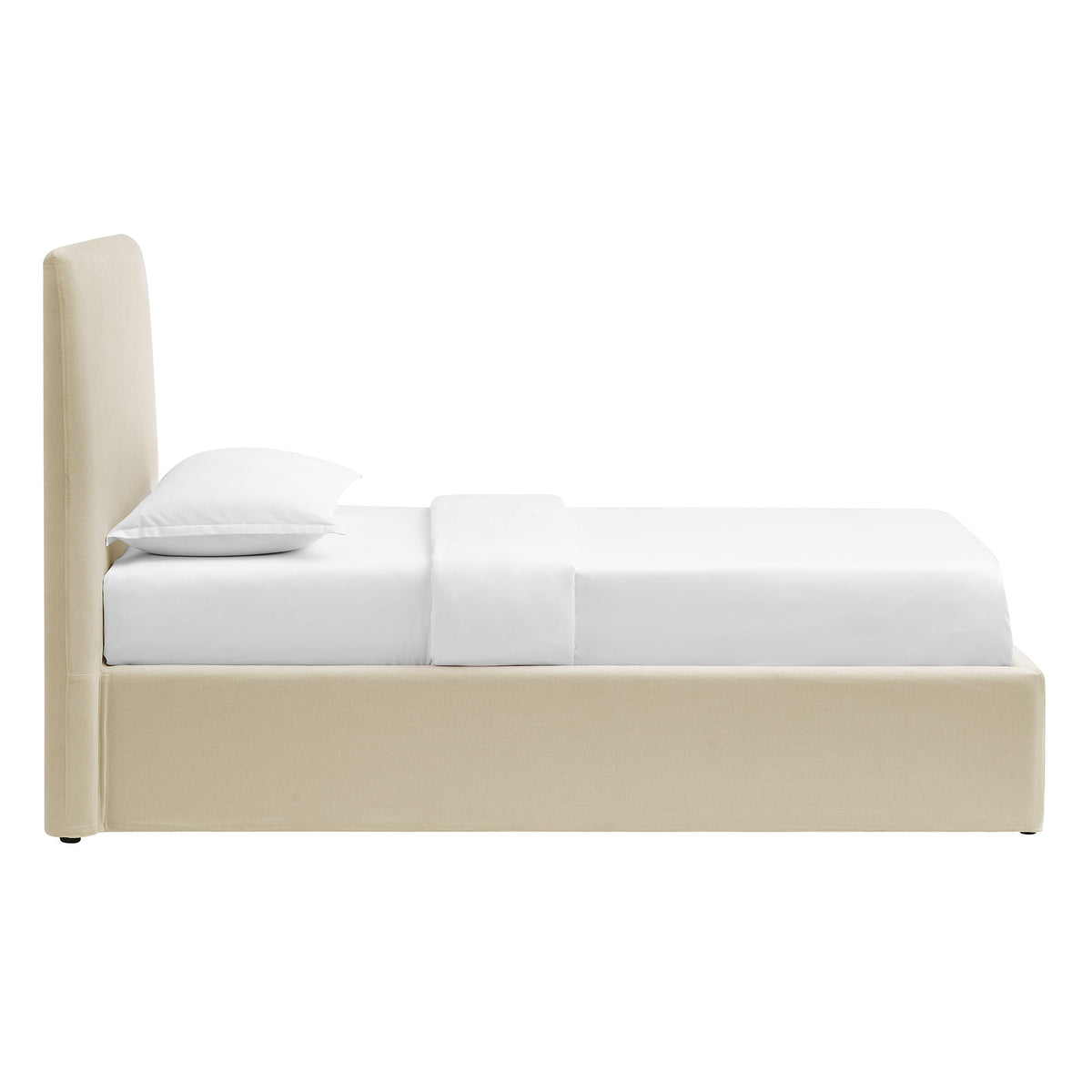 Pemberly Linen Blend Slipocovered Twin Size Storage Bed - Linen