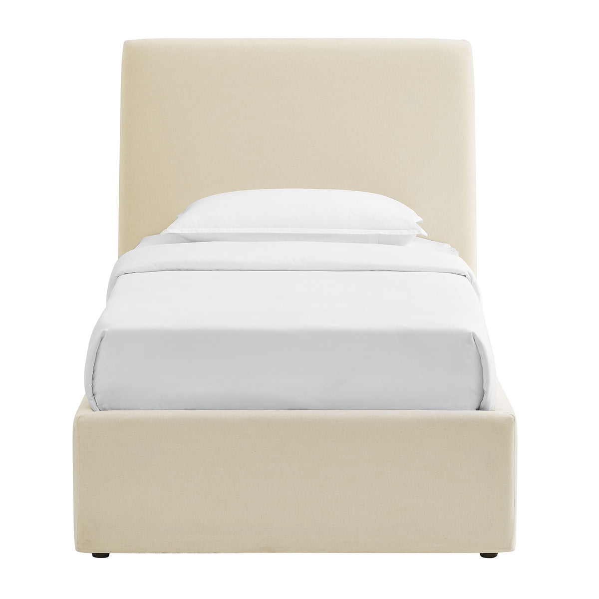 Pemberly Linen Blend Slipocovered Twin Size Storage Bed - Linen