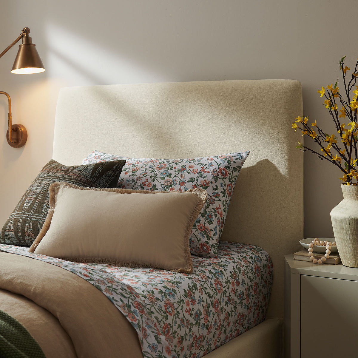 Pemberly Linen Blend Slipocovered Twin Size Storage Bed - Linen