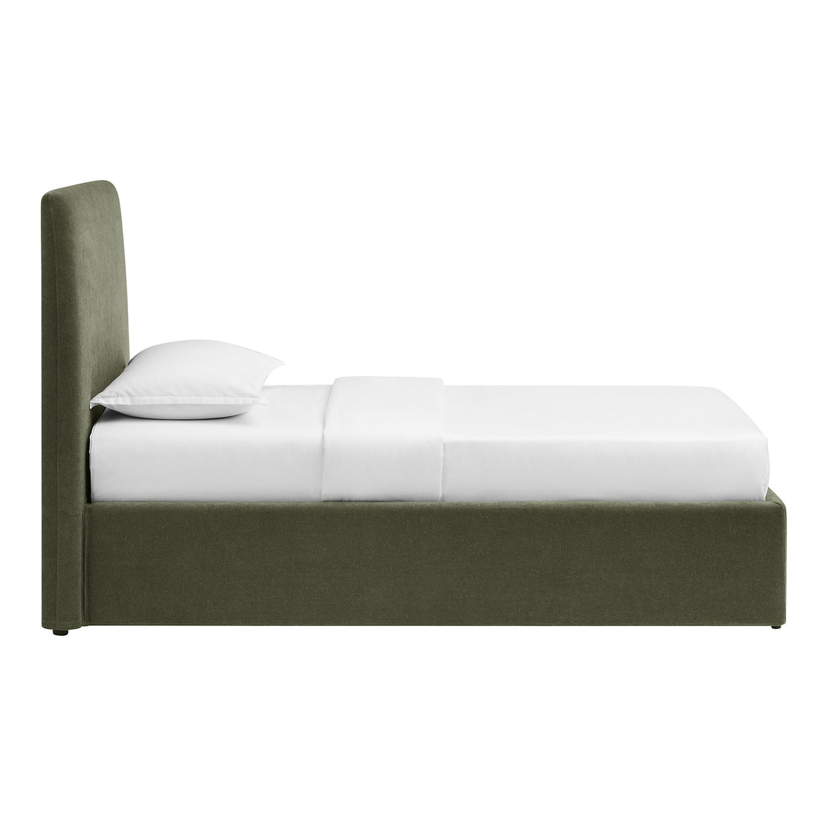 Pemberly Linen Blend Slipocovered Twin Size Storage Bed - Sage