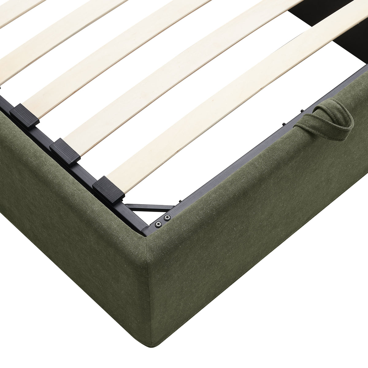 Pemberly Linen Blend Slipocovered Twin Size Storage Bed - Sage