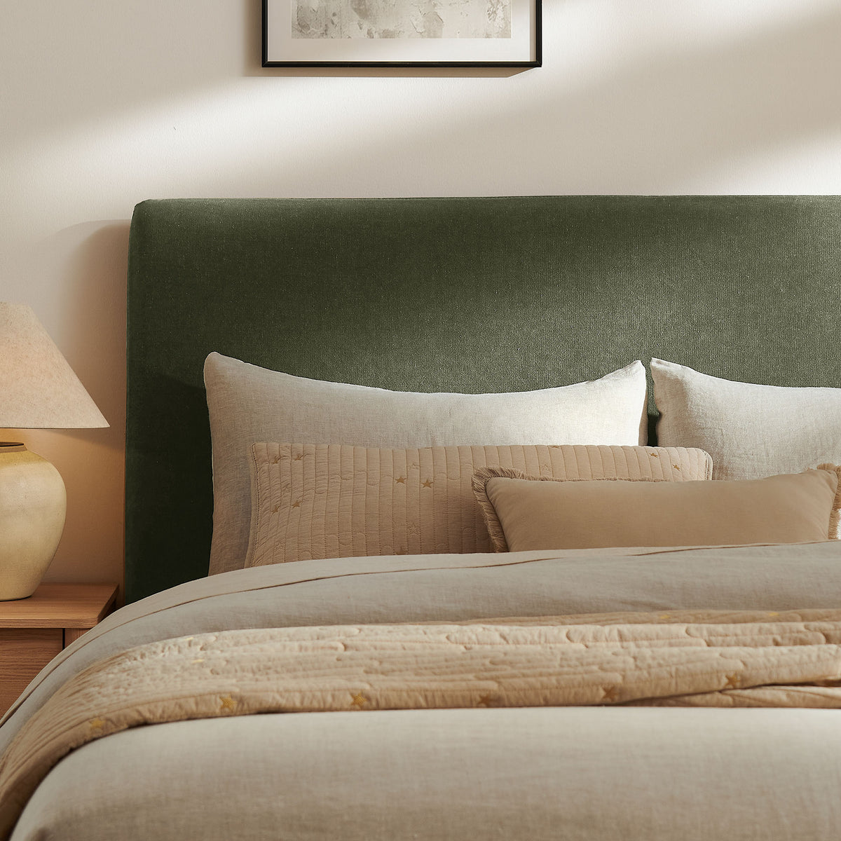 Pemberly Linen Blend Slipcovered Full Size Storage Bed - Sage