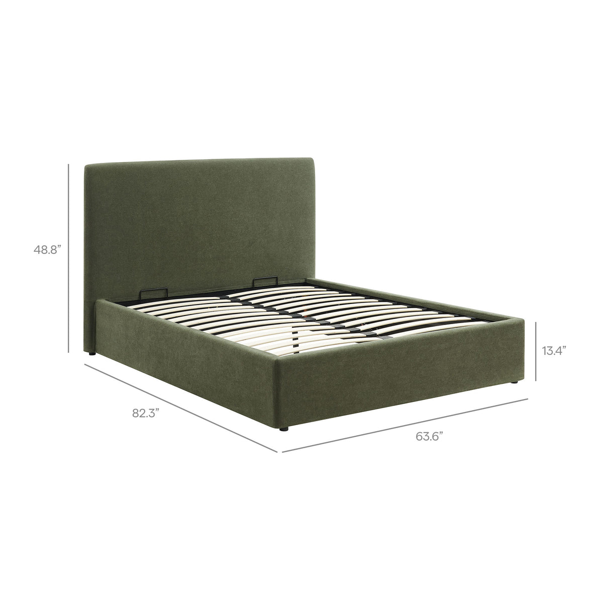 Pemberly Linen Blend Slipcovered Full Size Storage Bed - Sage